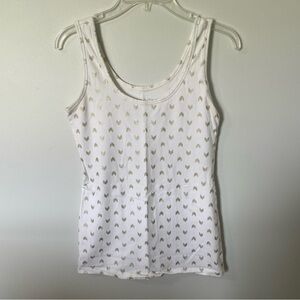 Maurices White Fitted Tank Top with Gold Accents